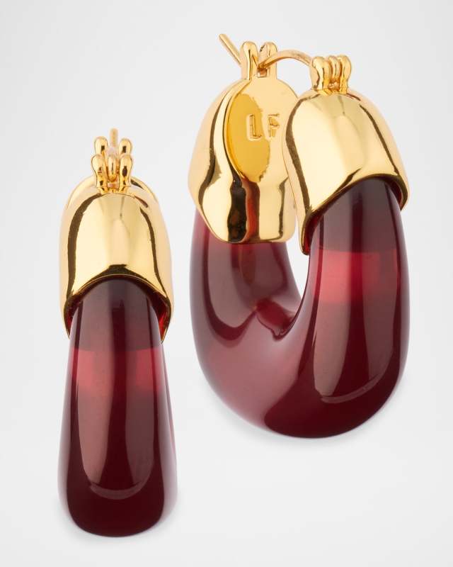 Mini Organic Hoop Earrings in Currant